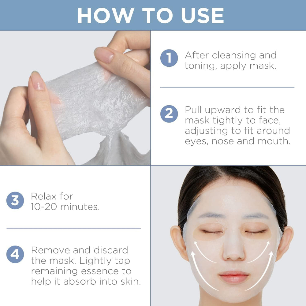 Mediheal Hyaluronate Watermide mask on the face delivering comfortable fit for all skin types.