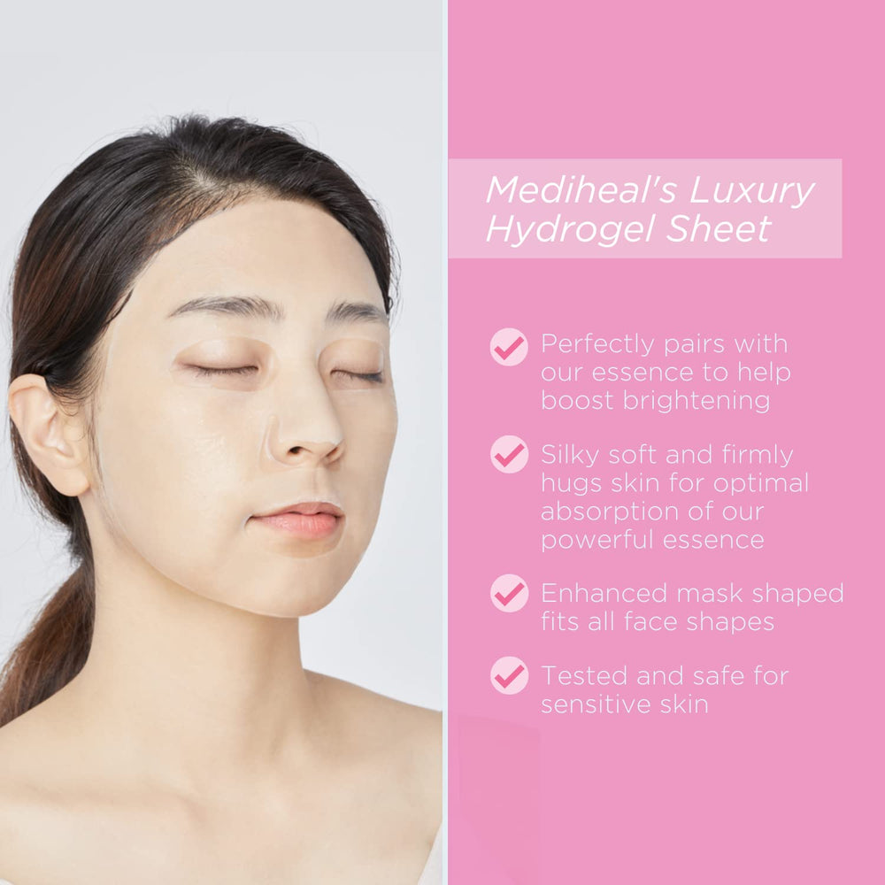 Mediheal IPI Ampoule Mask being applied on face with comfortable hydrogel grip