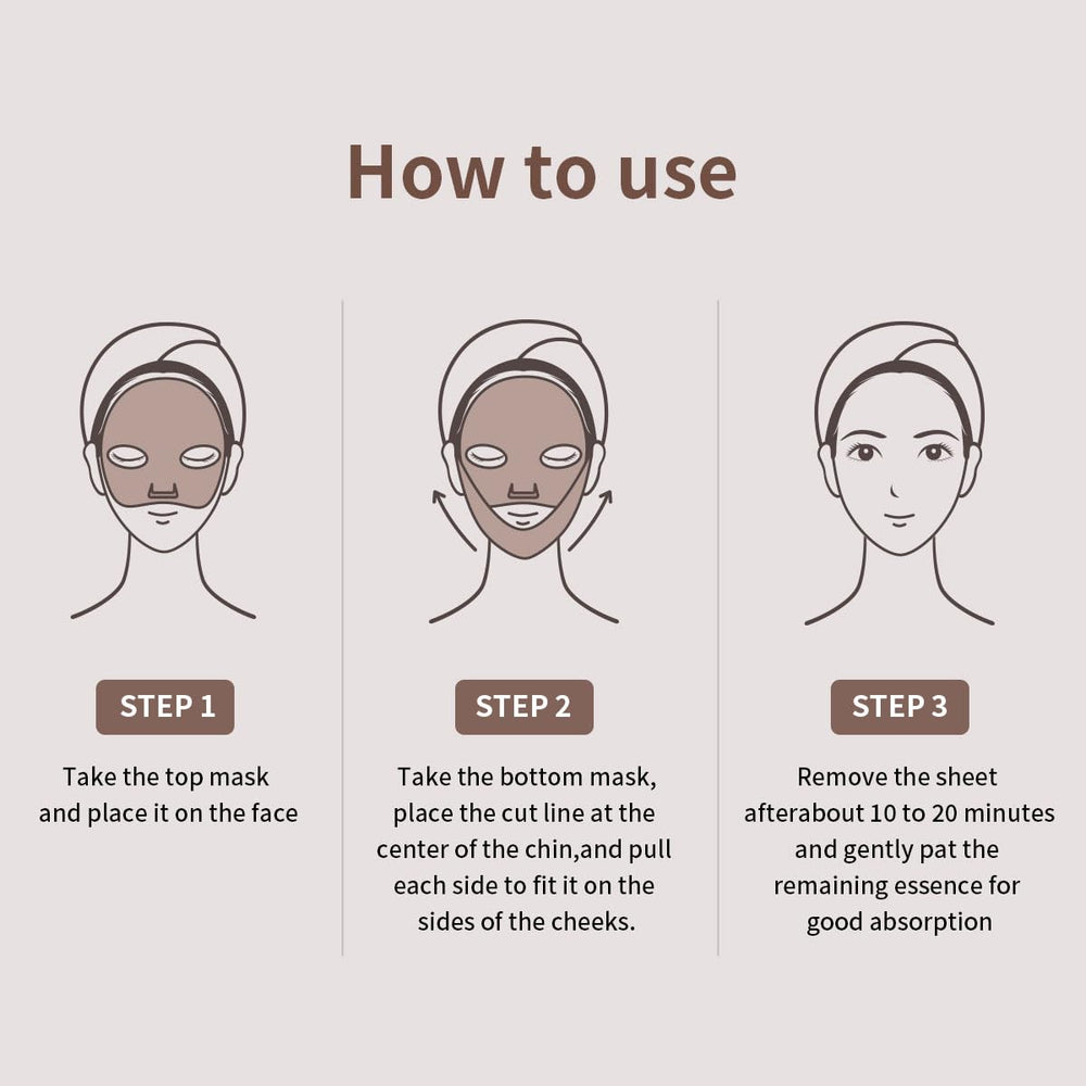 Mediheal lifting mask anti-aging effect visualization after use.