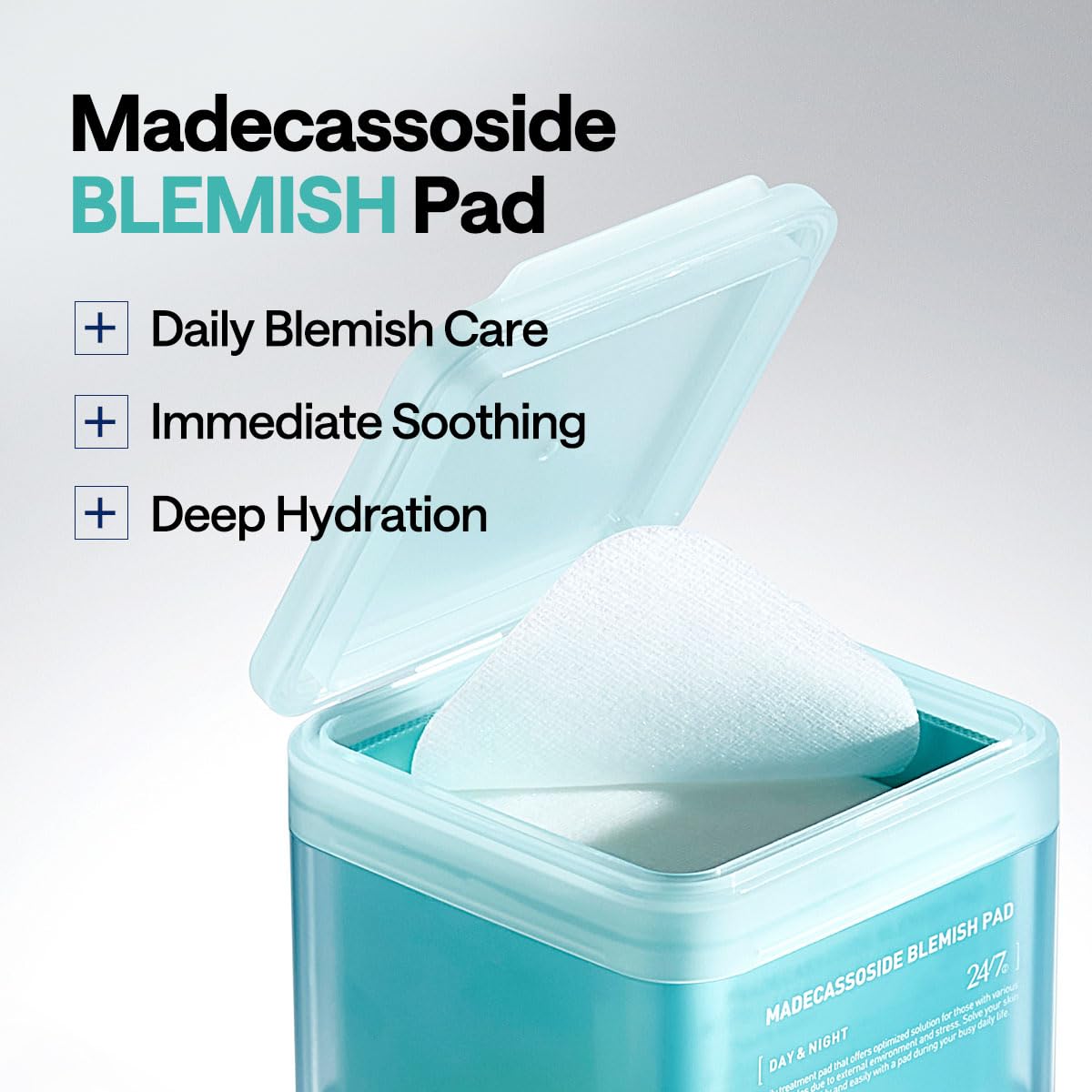 Mediheal Madecassoside Blemish Pad ingredients Centella and Madecassoside for soothing care.