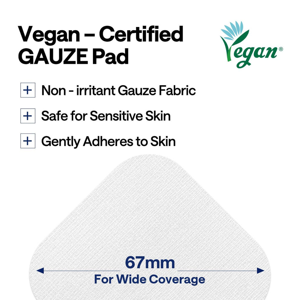 Mediheal Madecassoside Blemish Pad vegan gauze texture on skin.