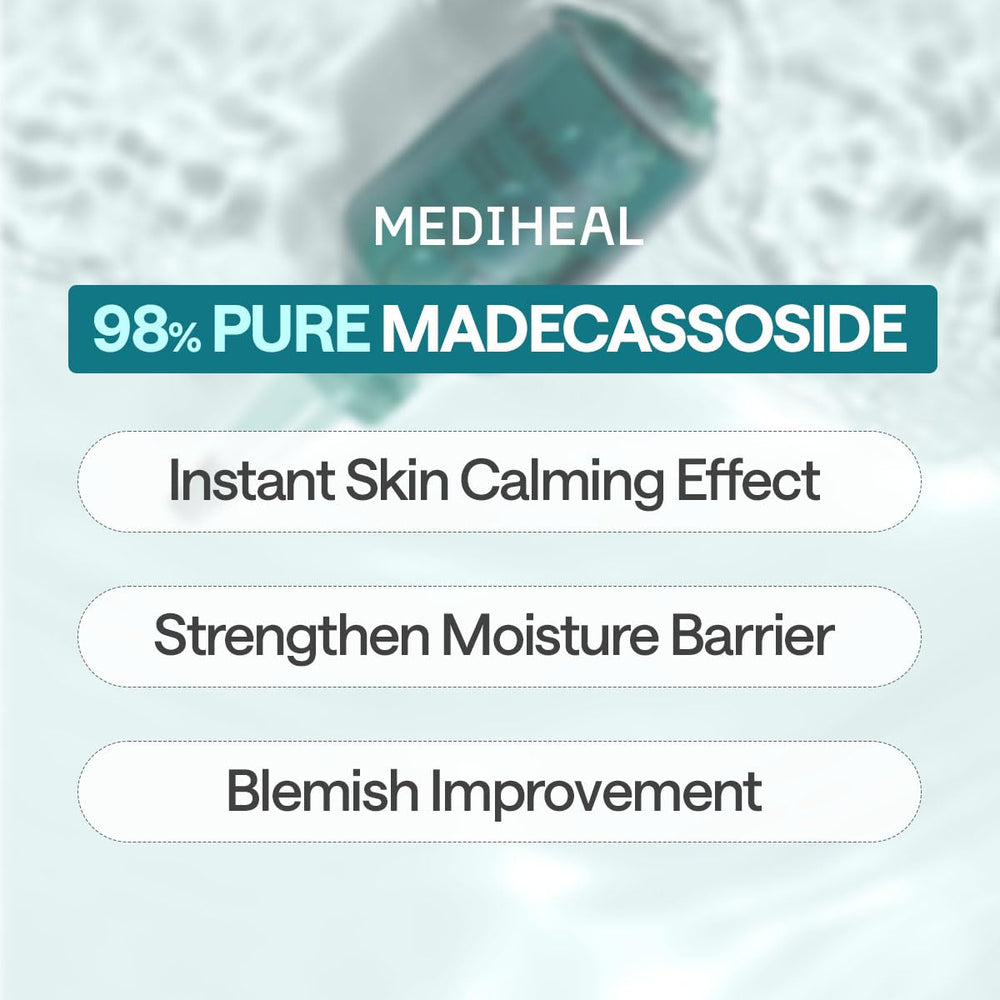 Mediheal Madecassoside Essential Sheet Mask vegan-certified badge on packaging.