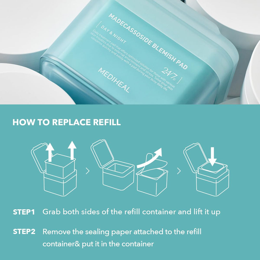 Mediheal Madecassoside usage swipe showing quick toning step