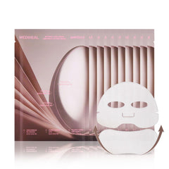 Mediheal retinol collagen ampoule lifting mask applied to V-line area for potential contour support.