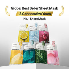 Mediheal Rose PDRN Essential Sheet Mask closeup reveals rose-pdrn texture for nourishment.