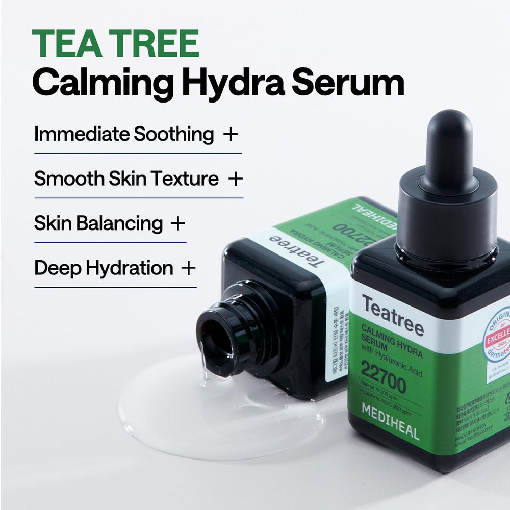 Mediheal Teatree Calming Serum ingredients tea tree and hyaluronic acid for hydration
