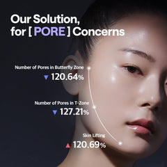 Mediheal pads elasticity firmness action shown on skin texture.
