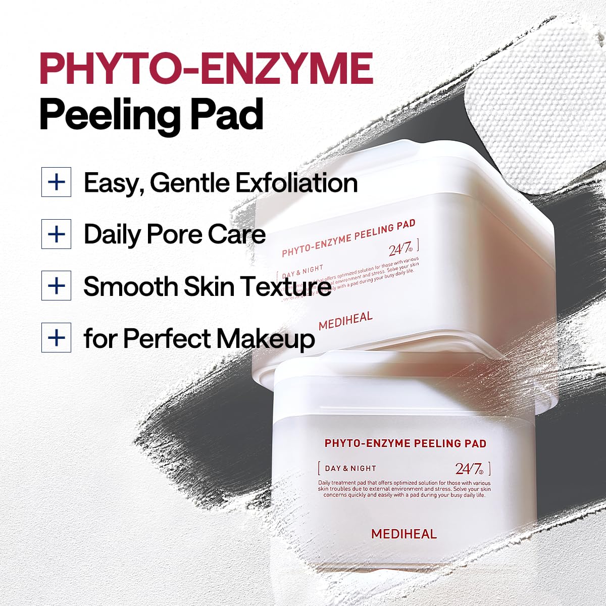 Mediheal Toner Pads LHA exfoliation swipe demonstrates pore refinement