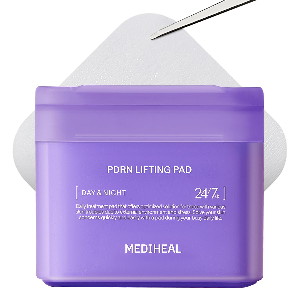 Mediheal Toner Pads PDRN rose close-up showing hydrating care.
