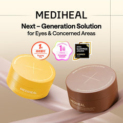 Mediheal Vita Collagen eye patch close-up showing hydrogel texture and soothing shine.