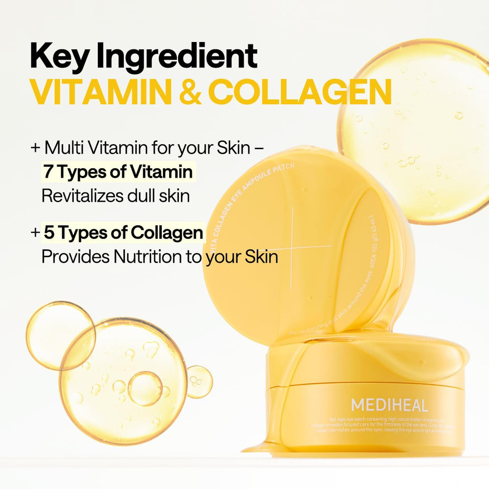 Mediheal Vita Collagen after-use view reveals refreshed, moisturized under-eye area.