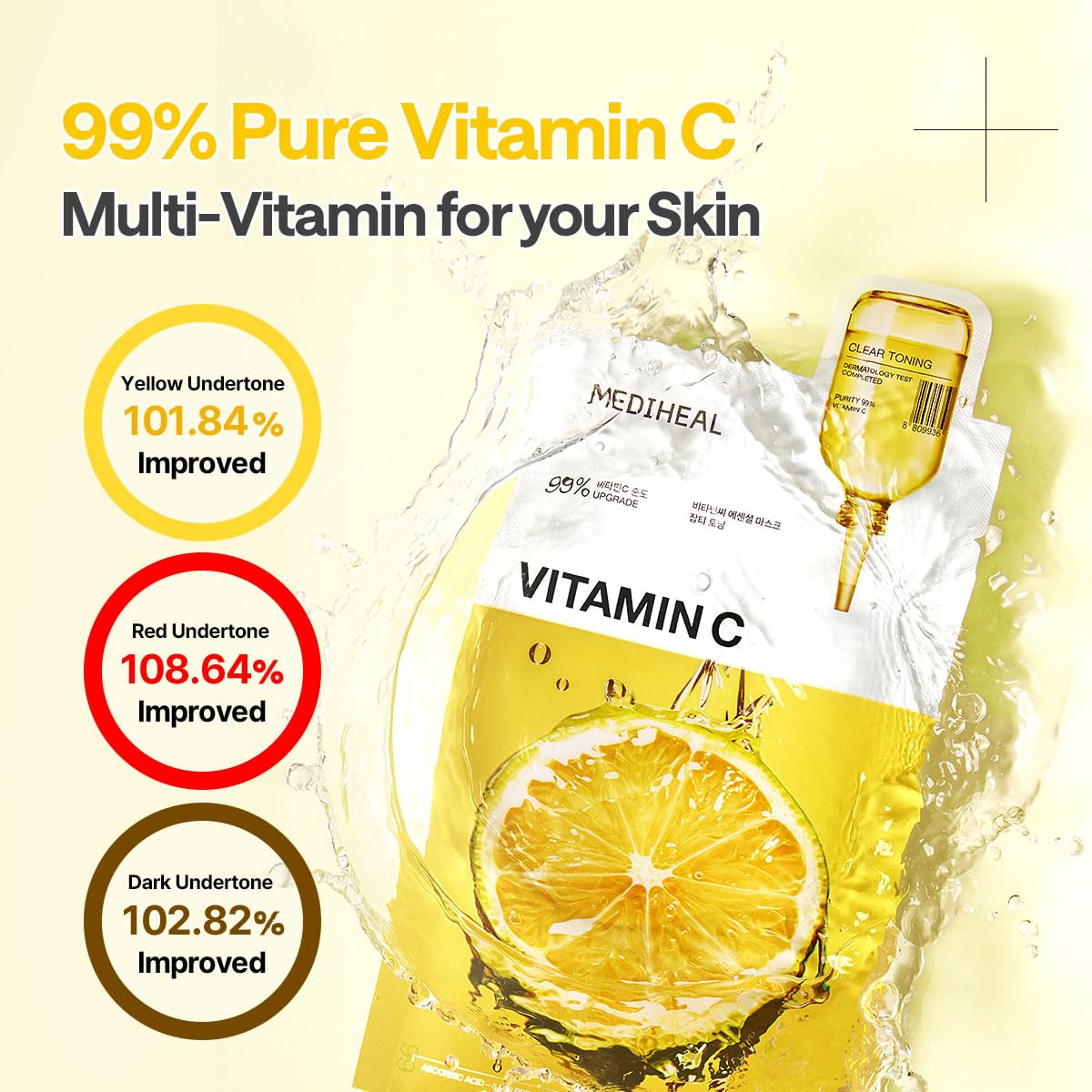 Mediheal Vitamin C Essential Sheet Mask vegan formula benefits skin hydration and blemish appearance