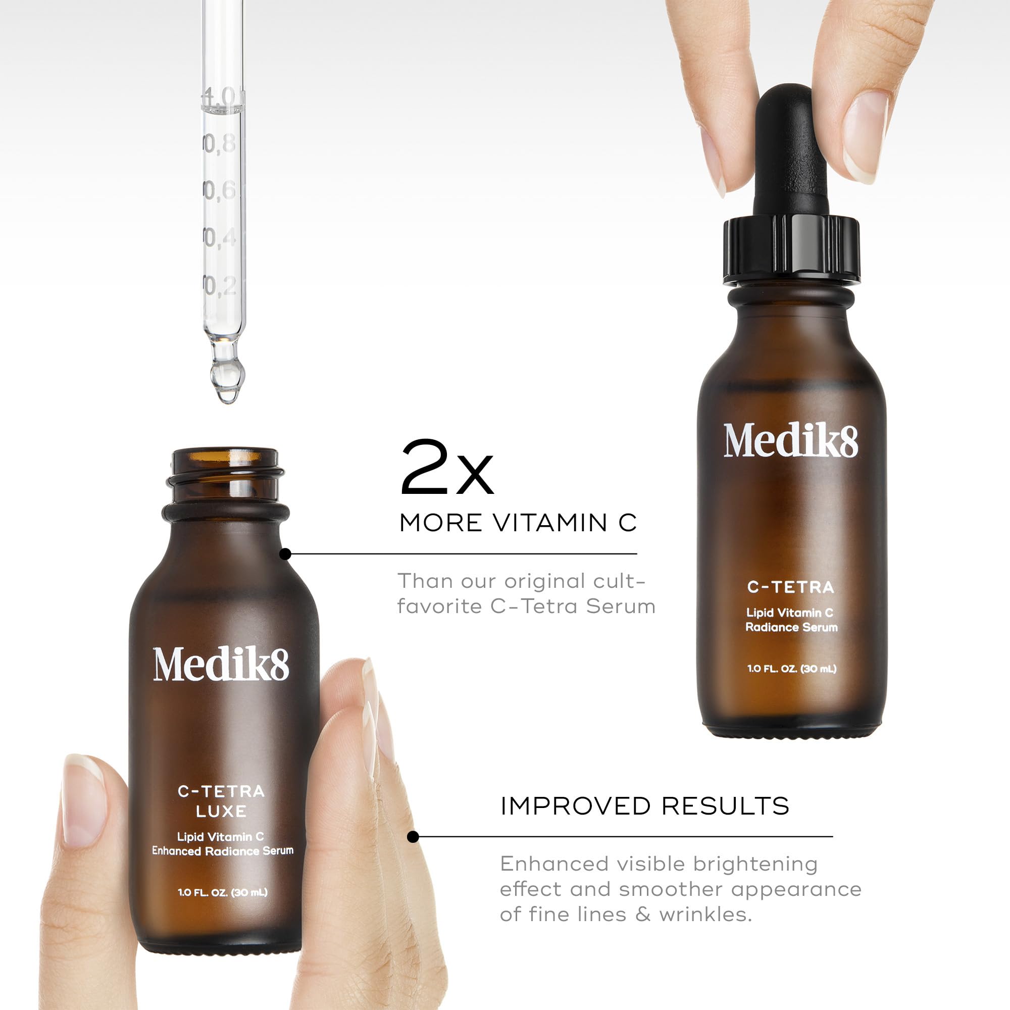 Medik8 C-Tetra Luxe packaging and seal, vegan-friendly skincare promise.