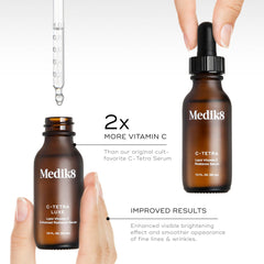 Medik8 C-Tetra Luxe packaging and seal, vegan-friendly skincare promise.