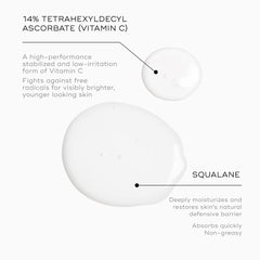 Medik8 C-Tetra Luxe serum dropper releasing formula for hydrated, revitalized skin.