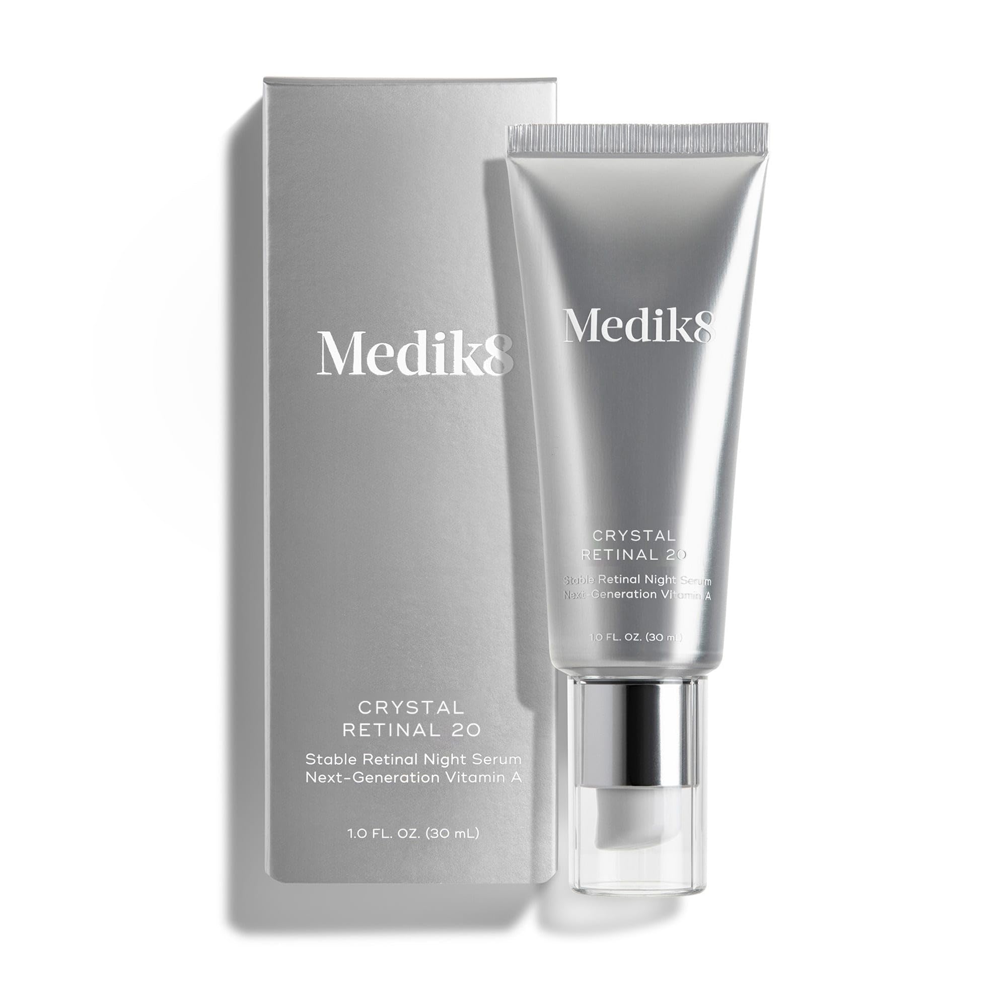 Medik8 Crystal Retinal 20 bottle for night serum promoting radiant skin.