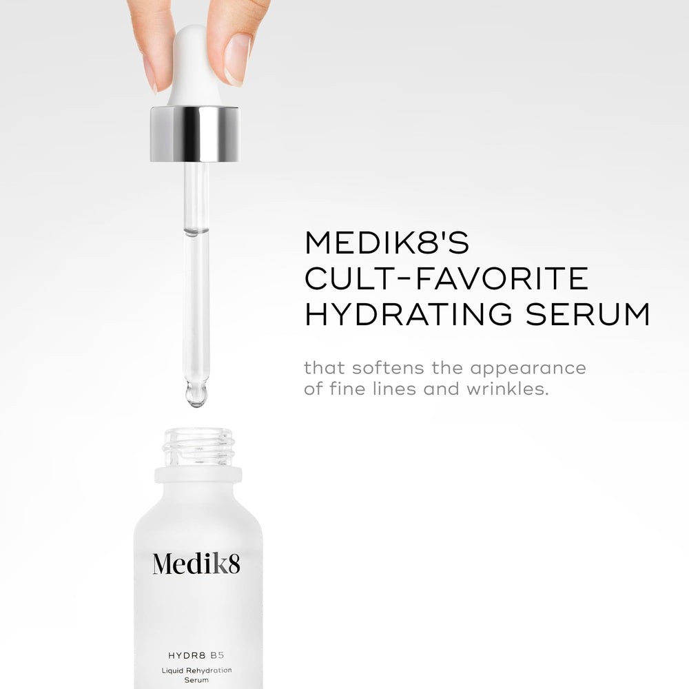 Medik8 Hydr8 B5 application step demonstrates quick absorption without greasiness.
