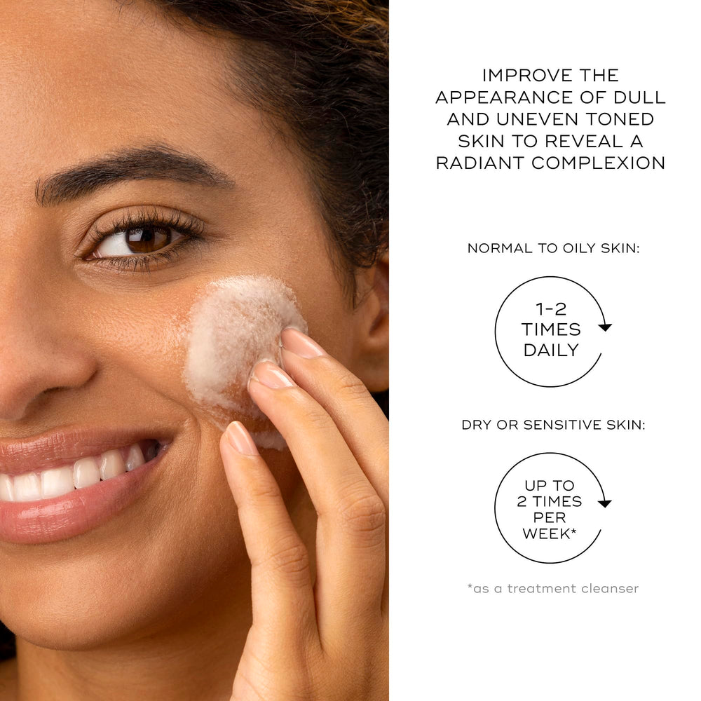 Medik8 Surface Radiance Cleanse after-wash glow on cheekbones suggests refreshed skin.
