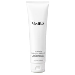 Medik8 Surface Radiance Cleanse foaming gel bottle for gentle daily exfoliation.