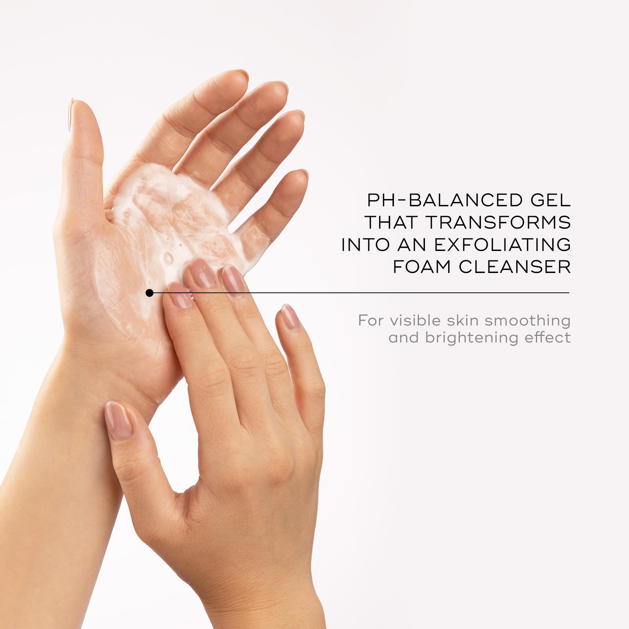 Medik8 Surface Radiance Cleanse lather close-up showing silky foam and skin-friendly formula.