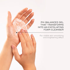 Medik8 Surface Radiance Cleanse lather close-up showing silky foam and skin-friendly formula.
