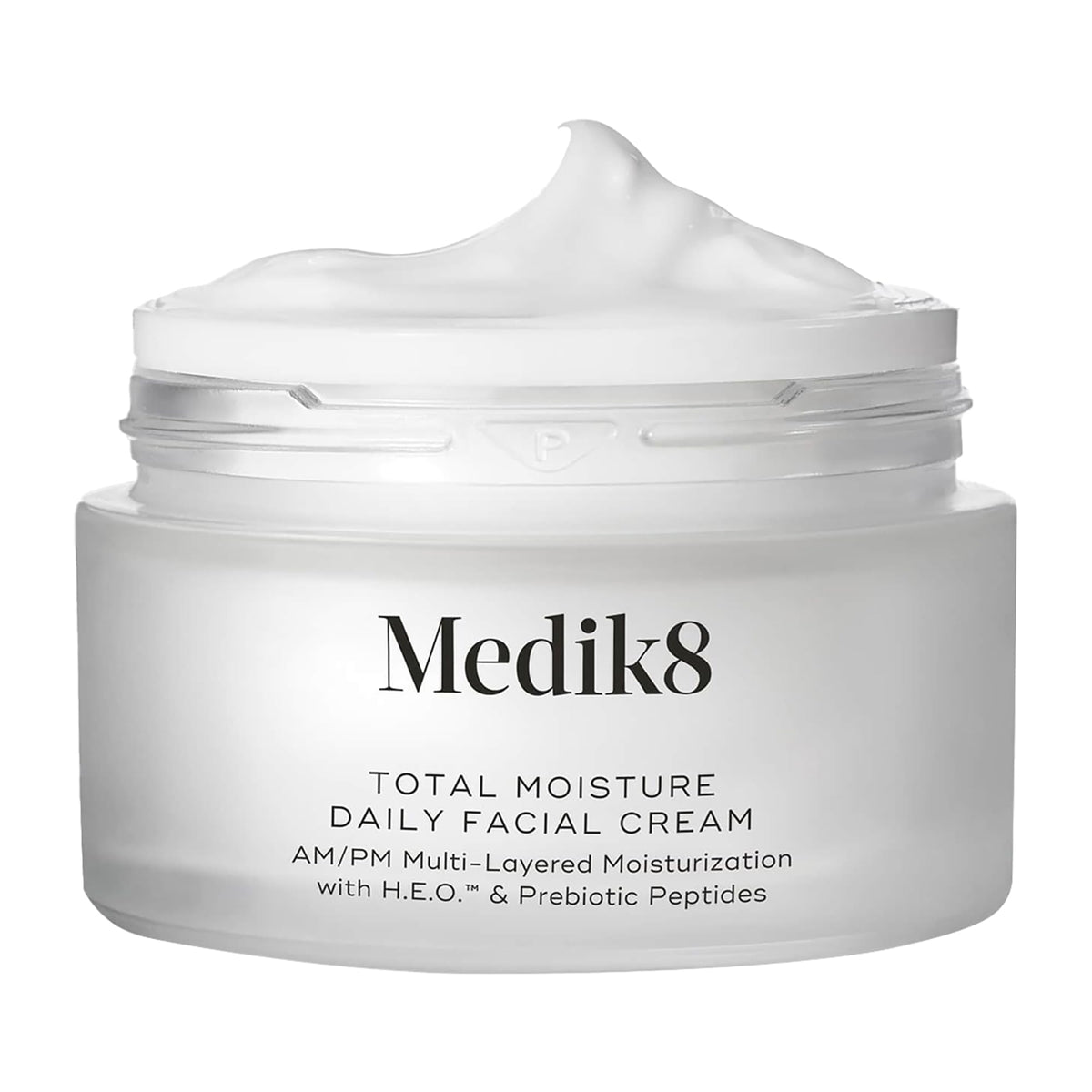 Medik8 Total Moisture Daily Facial Cream bottle demonstrates lightweight hydration for all skin types.