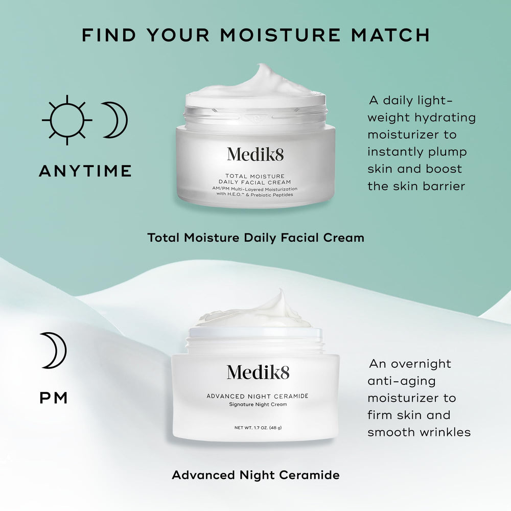 Medik8 Total Moisture fragrance-free formula ideal for sensitive skin.