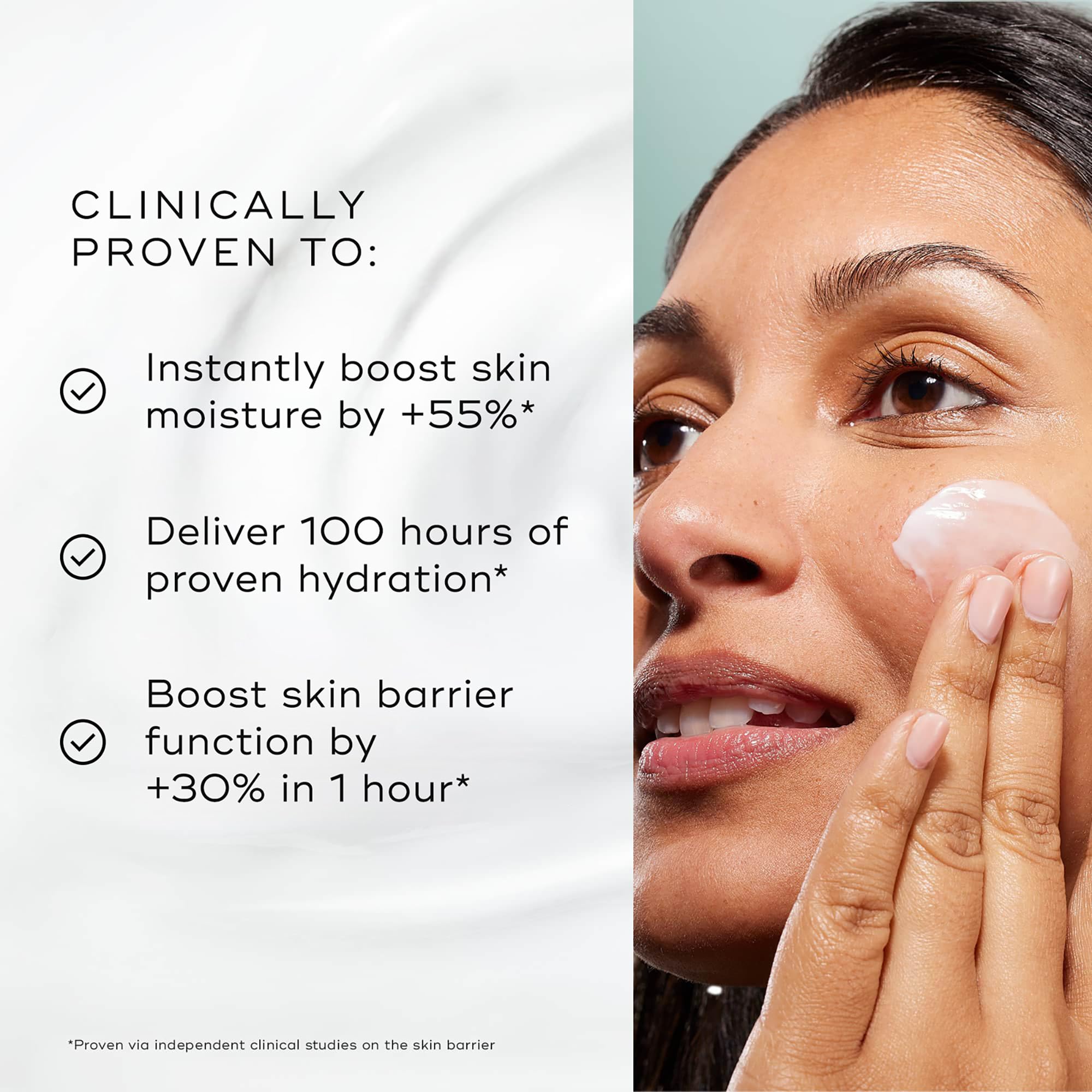 Medik8 Total Moisture hyaluronic acid plumps the skin for a refreshed look.