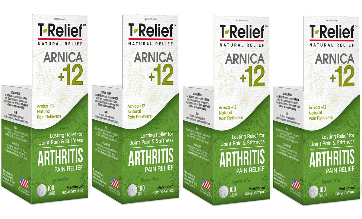 MediNatura T-Relief bottle packaging for natural joint support