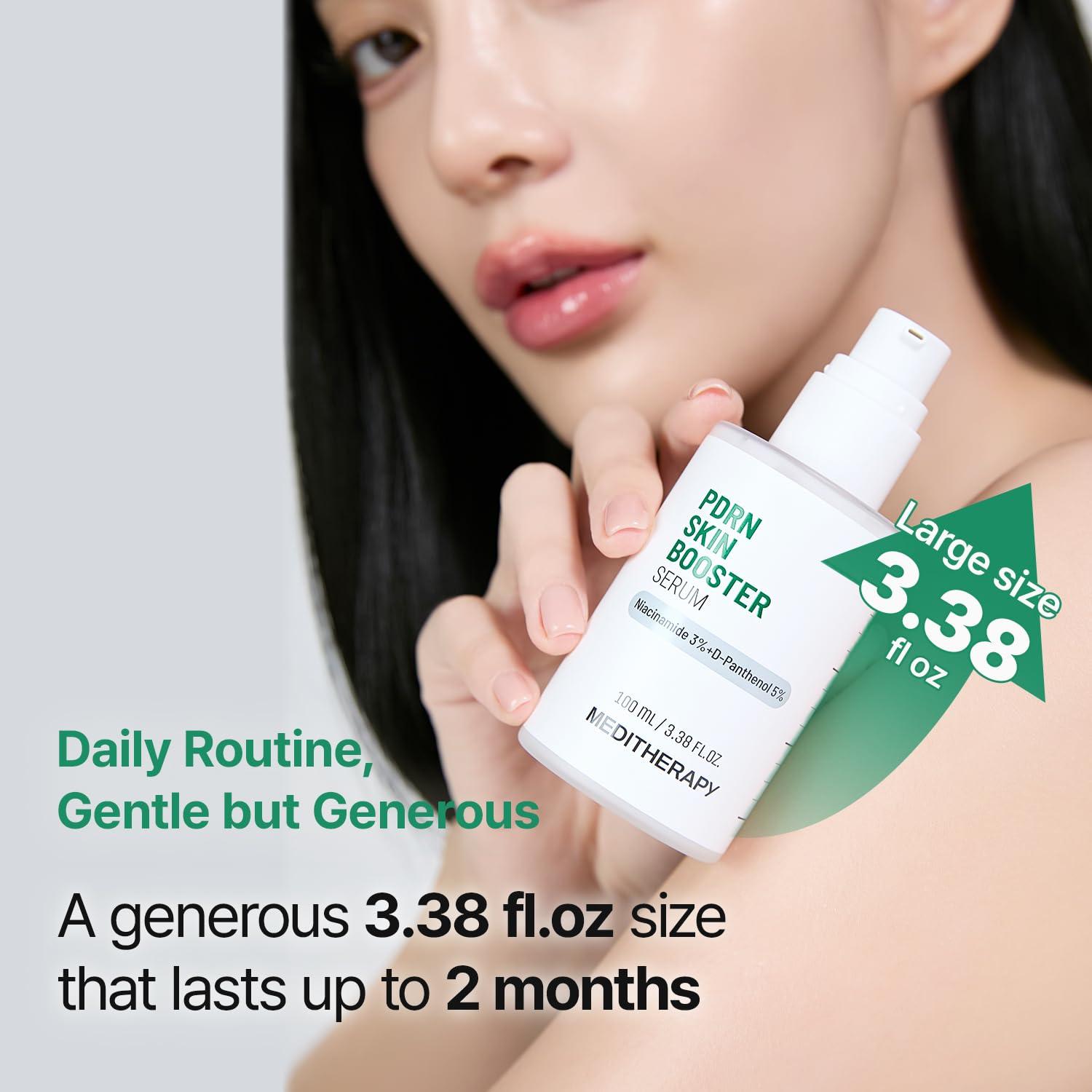 MEDITHERAPY PDRN daily-use serum finish suggests radiant, hydrated skin over time.