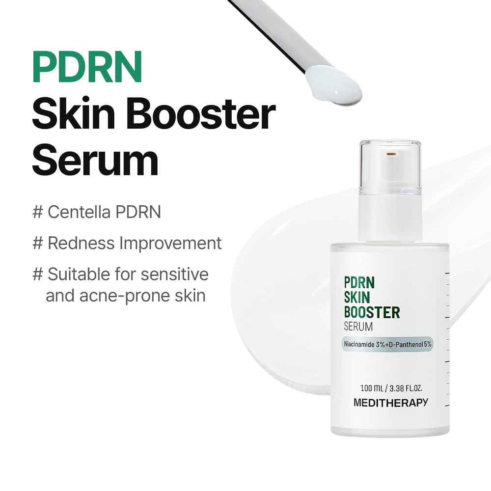 MEDITHERAPY PDRN serum pump delivers gentle hydrating actives for sensitive skin.