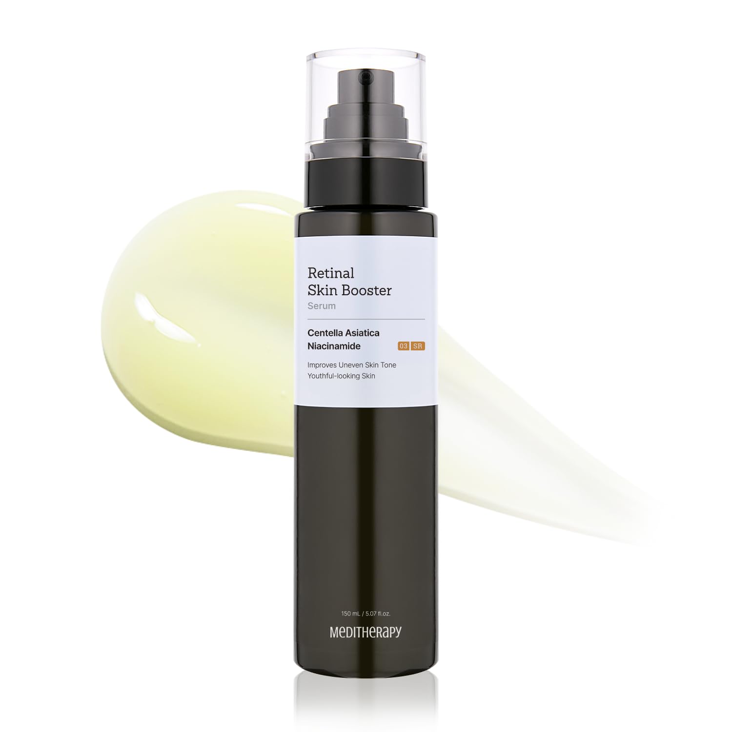 MEDITHERAPY Retinal Skin Booster bottle shows gentle beginner-friendly serum with glow