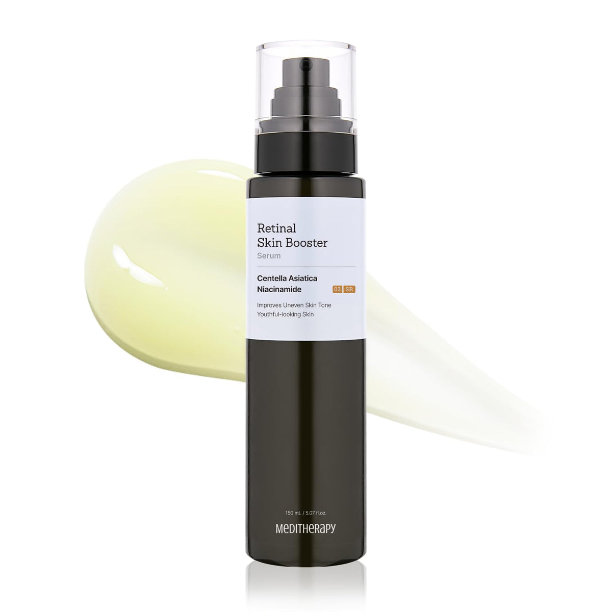 MEDITHERAPY Retinal Skin Booster bottle shows gentle beginner-friendly serum with glow