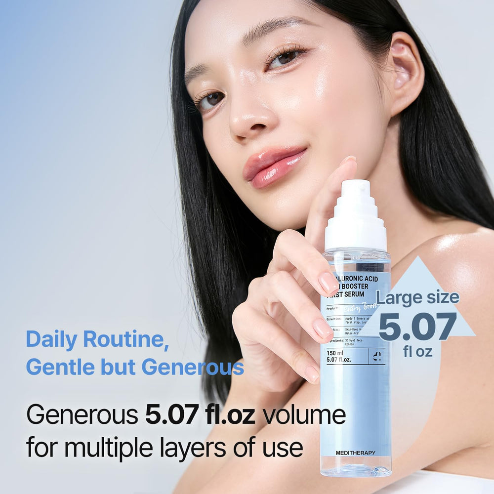 Meditherapy Serum texture close-up depicts lightweight, non-sticky formula