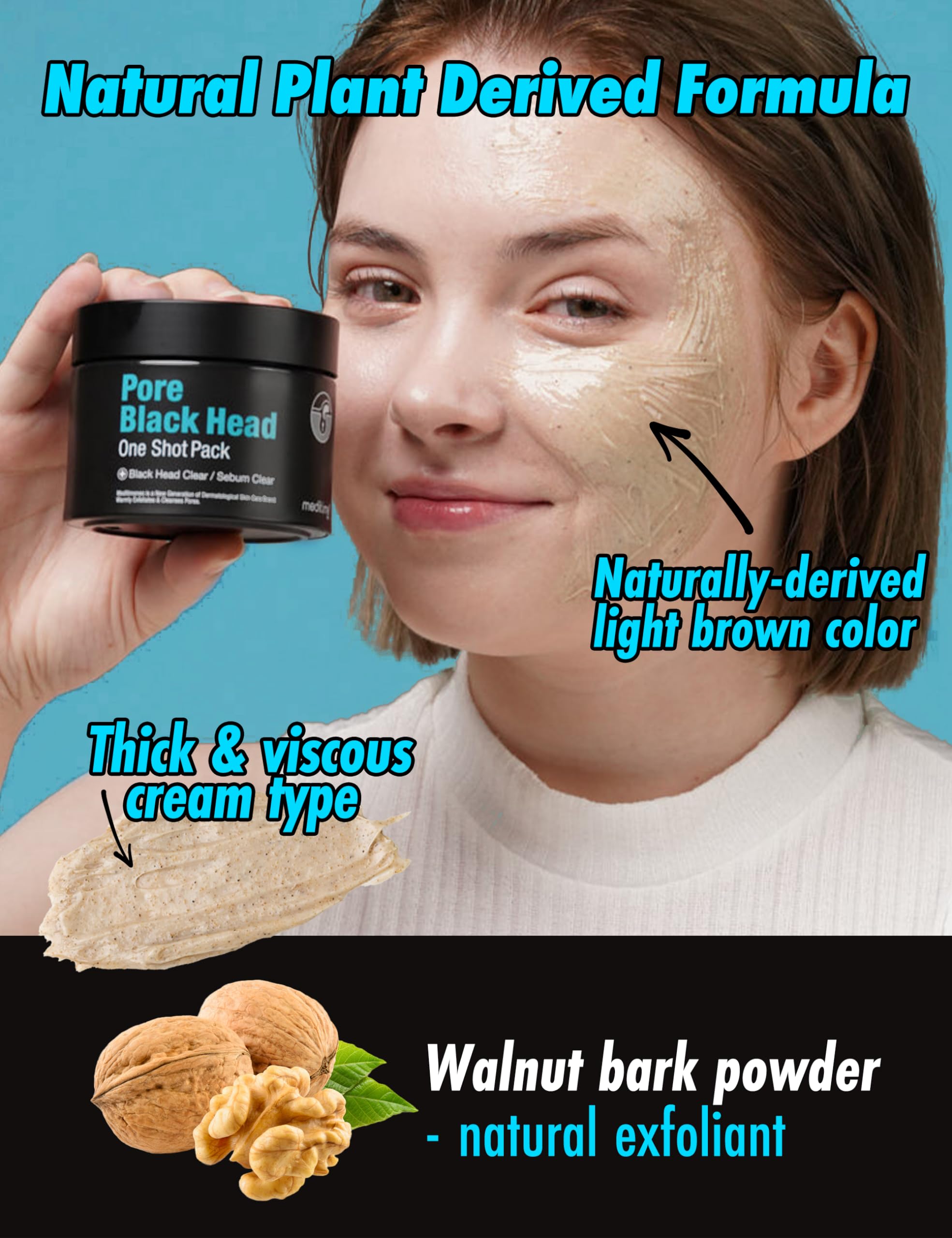 Meditime Pore Blackhead One Shot before-after glimpse of pore appearance.