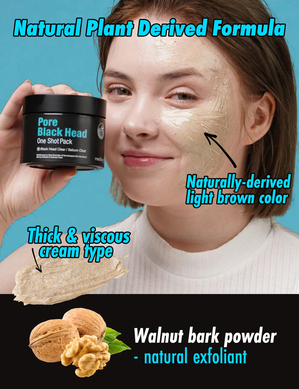 Meditime Pore Blackhead One Shot before-after glimpse of pore appearance.