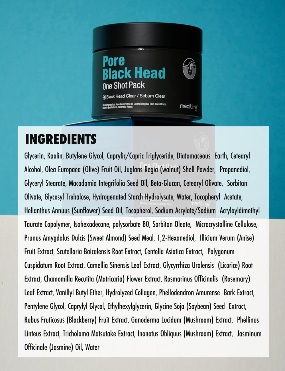 Meditime Pore Blackhead One Shot hydration emphasis during use.