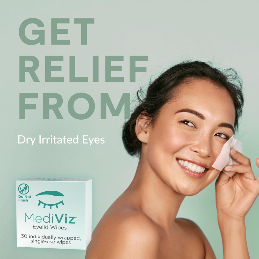 MEDIVIZ Eyelid Cleanser Wipes single-use packets enable hygienic daily cleansing