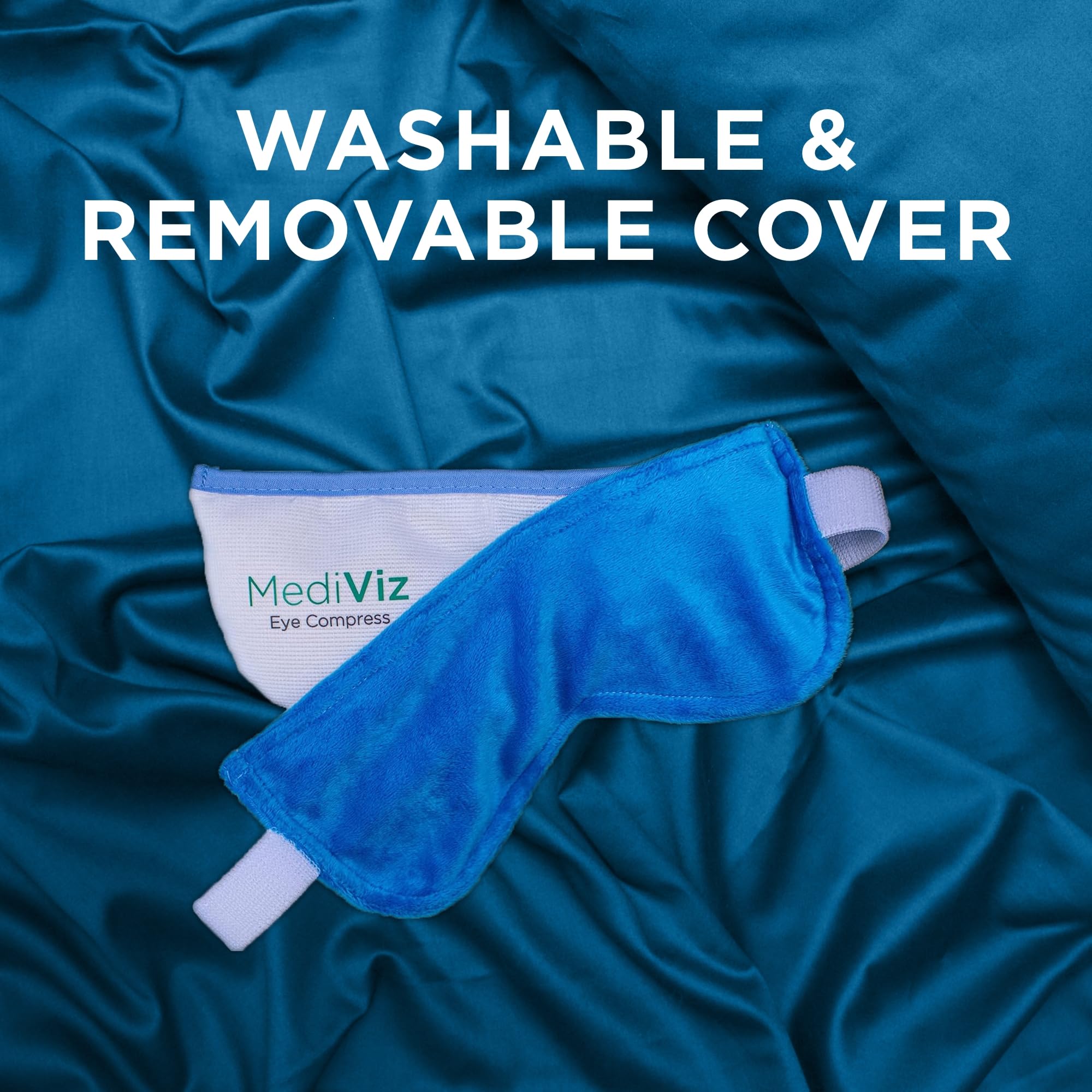 MEDIVIZ eye mask being microwaved for quick warm therapy