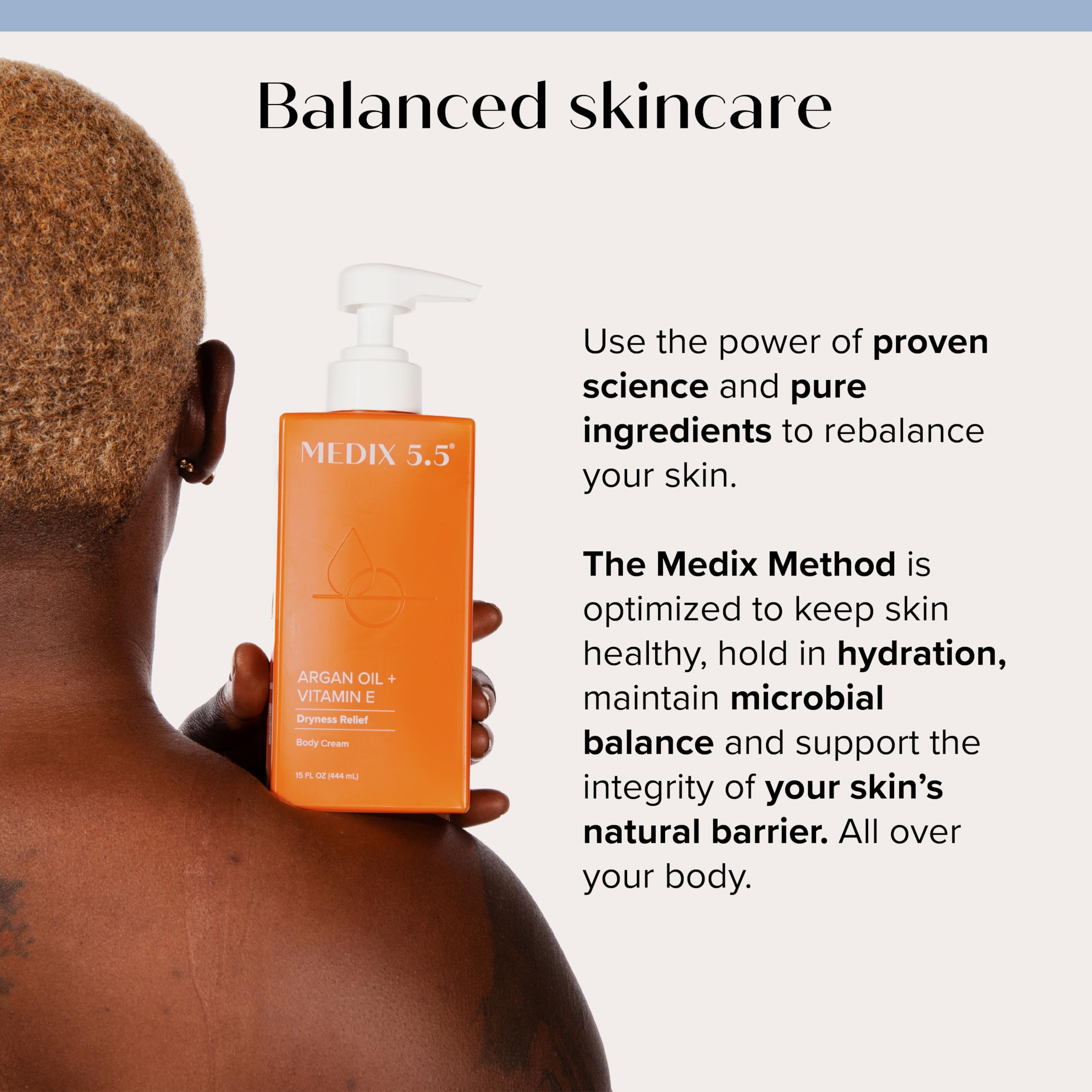 Medix 5.5 Argan Oil + Vitamin E Cream dryness-relief formula nourishes parched skin.