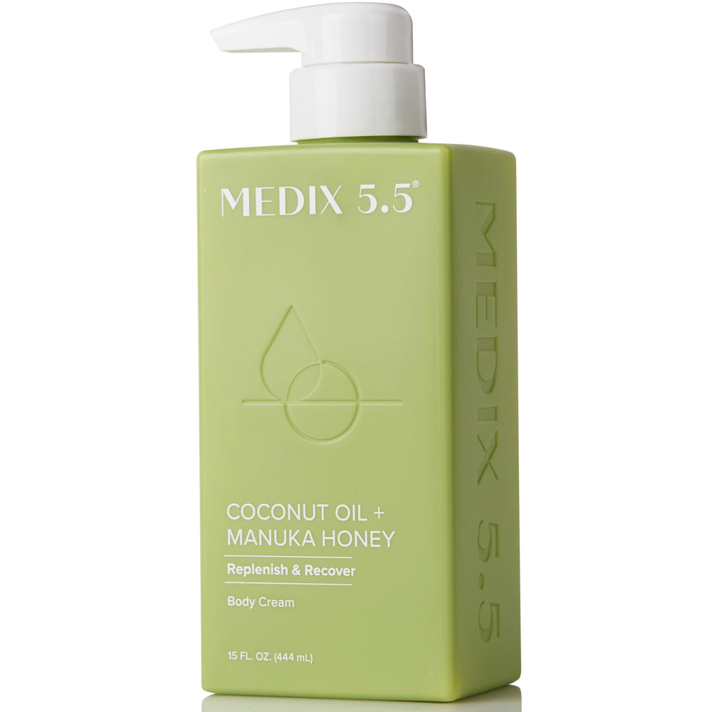 Medix 5.5 Coconut Oil + Manuka Honey Body Cream jar for deep hydration
