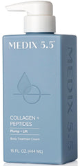 Medix 5.5 Collagen Cream bottle shows rich hydration for face and body