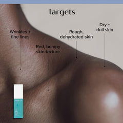 Exfoliating body gel texture close-up indicates gentle body and facial use