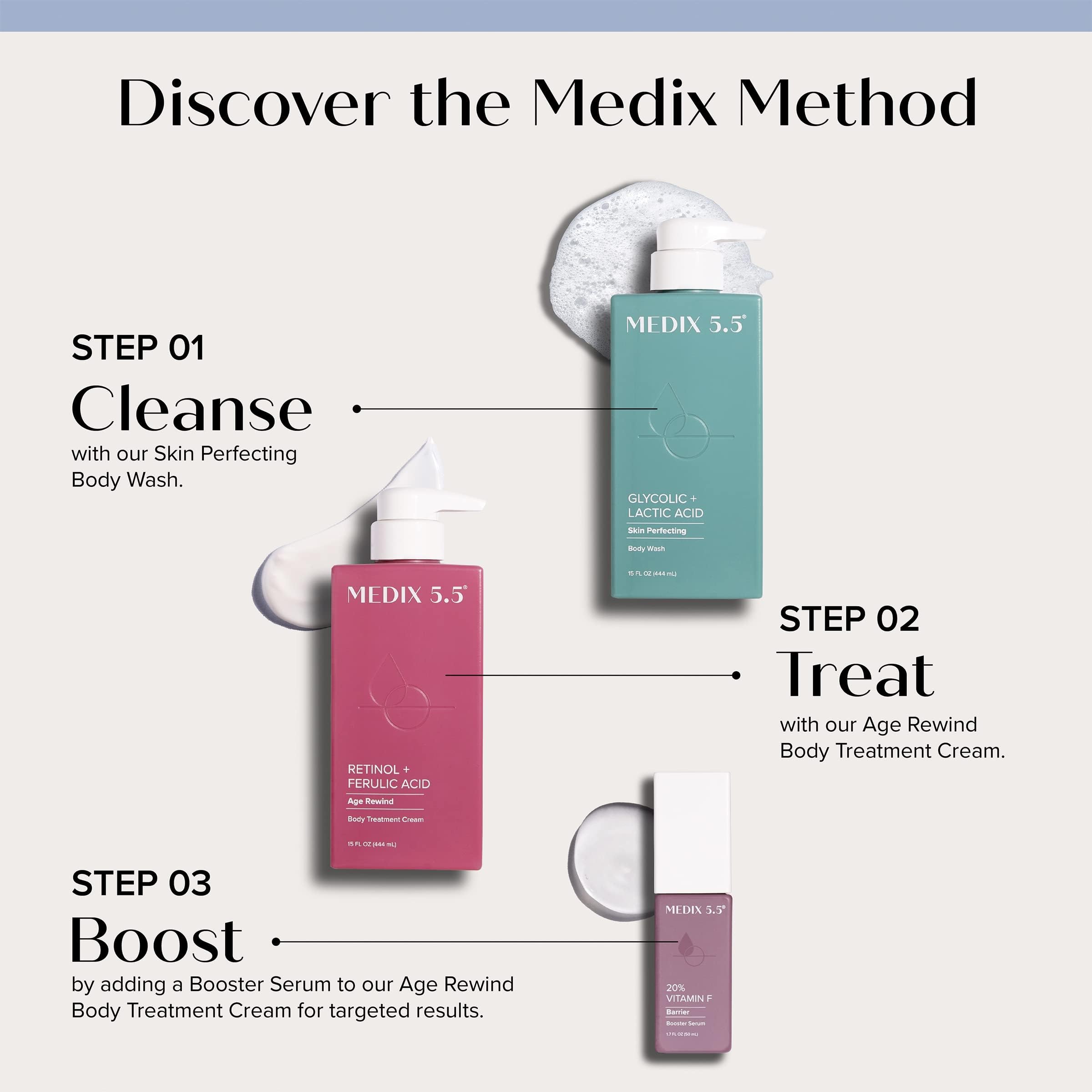 Medix 5.5 Exfoliating Wash closeup shows rich lather and gentle cleansing.