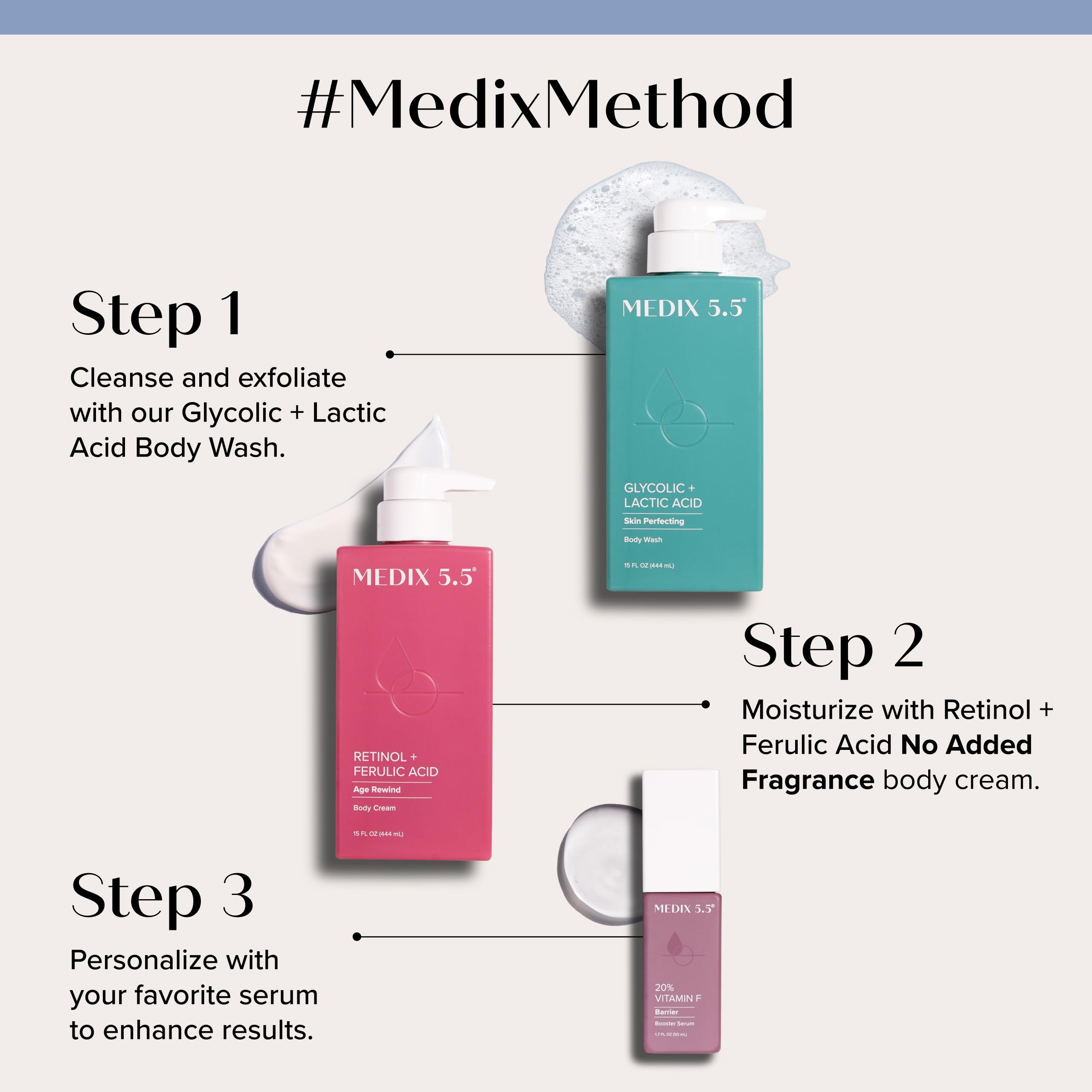 Medix 5.5 foaming wash closeup showing rich lather for gentle cleanse