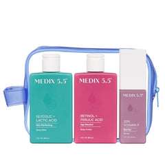 Medix 5.5 Retinol Body Cream bottle promotes firming and anti-aging effects.
