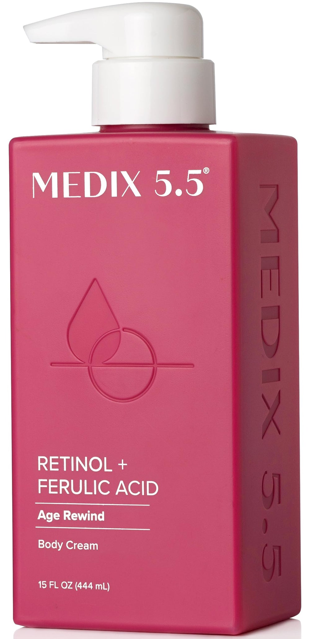 Medix 5.5 Retinol Body Lotion bottle showing rich hydration for smoother skin