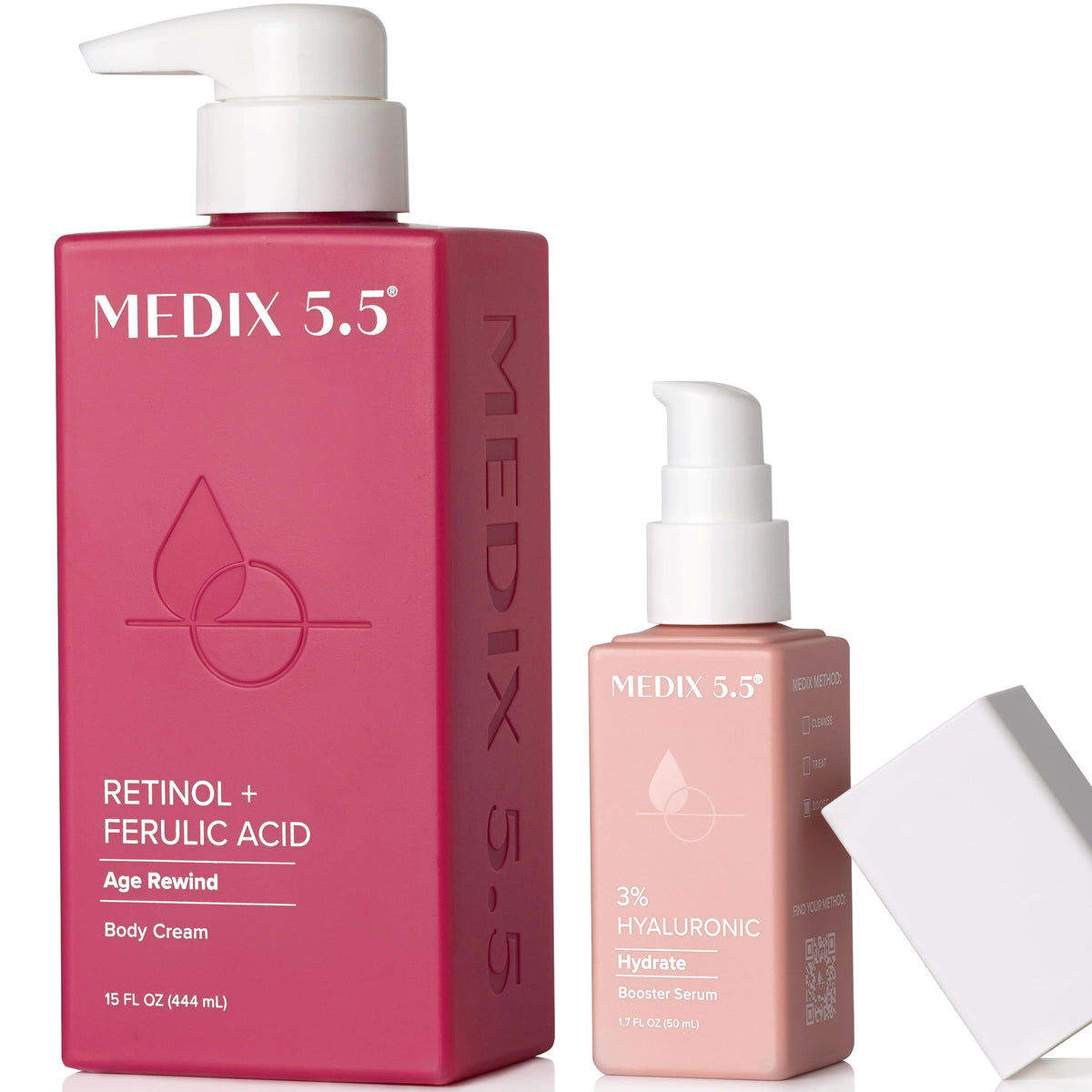 Medix 5.5 Retinol Body Lotion bottle promises smoother, firmer-looking skin.