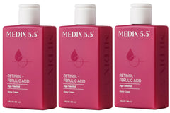 Medix 5.5 Retinol Body Lotion bottle for travel-friendly firming.