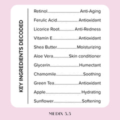 Medix 5.5 retinol cream texture close-up showing creamy consistency